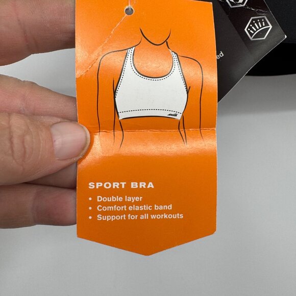 Avia Moisture-Wicking Black Sports Bra XXXL Double Layer With Comfort Elastic Ba - Picture 4 of 7